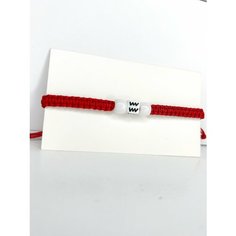 Плетеный браслет, красный, золотистый Нет бренда
