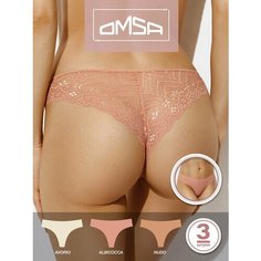 Трусы Omsa, размер 50 (XL), белый, бежевый, розовый