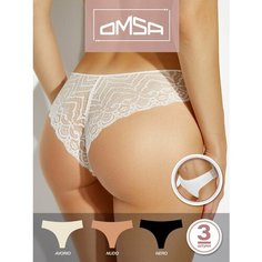 Трусы Omsa, размер 50 (XL), белый, бежевый, черный