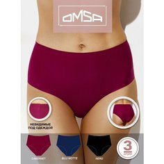 Трусы Omsa, размер 52 (2XL), бордовый, синий, черный