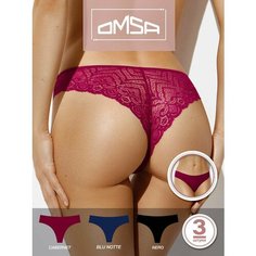 Трусы Omsa, размер 50 (XL), бордовый, синий, черный