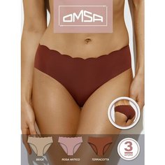 Трусы Omsa, размер 50 (XL), бежевый, розовый, коричневый