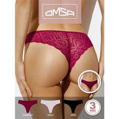 Трусы Omsa, размер 50 (XL), бордовый, белый, черный