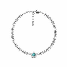 Браслет Oh Mary Did, жемчуг Swarovski синтетический, гематит, 1 шт., размер 16 см, размер one size, бирюзовый