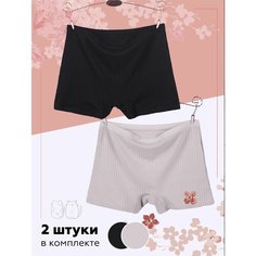Трусы , комплект из 2 шт., размер 4XL, бежевый/черный Kot Ton