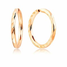 Серьги конго VALTERA, серебро, 925 проба, золочение, размер 13 мм, , красный