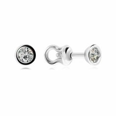 Серьги пусеты VALTERA, серебро, 925 проба, кристаллы Swarovski, , серебристый
