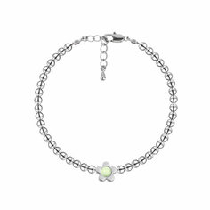 Браслет Oh Mary Did, жемчуг Swarovski синтетический, гематит, 1 шт., размер 16 см, размер one size, зеленый