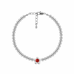 Браслет Oh Mary Did, жемчуг Swarovski синтетический, гематит, 1 шт., размер 16 см, размер one size, красный