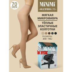 Колготки MiNiMi Multifibra, 70 den, 3 шт., размер 4, caramello