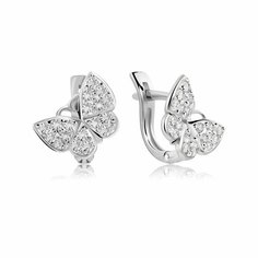 Серьги VALTERA, серебро, 925 проба, фианит, , серебристый