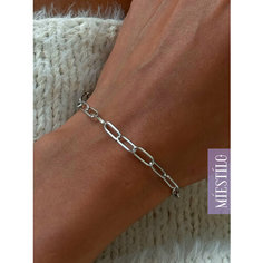 Браслет-цепочка MIESTILO, серебро, 925 проба, родирование, фианит, длина 17 см., серебристый