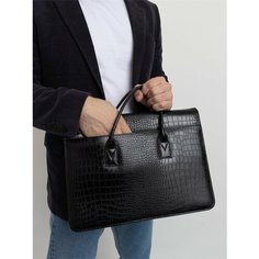 Портфель Franchesco Mariscotti, фактура под рептилию, антрацит