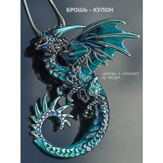 Брошь, стразы, синий Petro Jewelry