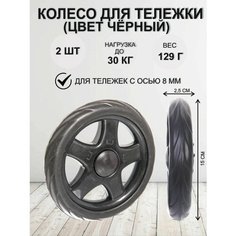 Колесо для сумки Селфи15 см, ручная кладь, черная