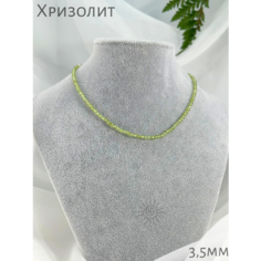 Колье, длина 47 см, серебряный, зеленый СафариЯ