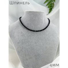 Колье, шпинель, длина 47 см, черный, серебряный СафариЯ