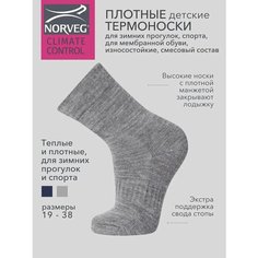 Термоноски NORVEG CLIMATE CONTROL, размер 31-34, , серый меланж