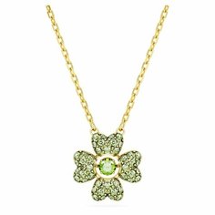 Колье SWAROVSKI, кристаллы Swarovski, длина 45 см, золотой, зеленый