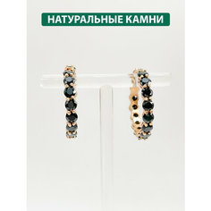 Серьги конго Кристалл Мечты, шпинель, размер 3 мм, черный