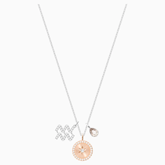 Колье SWAROVSKI, кристаллы Swarovski, длина 38 см, белый, серебряный, золотой