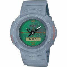 Наручные часы CASIO, серый, зеленый, оранжевый