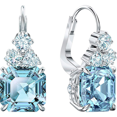 Серьги SWAROVSKI, кристаллы Swarovski, серебристый/голубой
