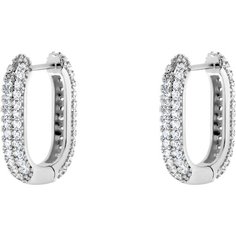 Серьги конго Kalinka modern story, кристалл, размер 20 мм, серебристый