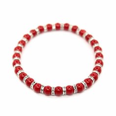 Браслет-нить Handinsilver ( Посеребриручку ), агат, 1 шт., размер 23 см, диаметр 6 см, коралловый