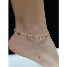 Браслет-цепочка, 1 шт., размер 24 см, размер one size, золотистый No Brand. Бижутерия из Дубайского золота