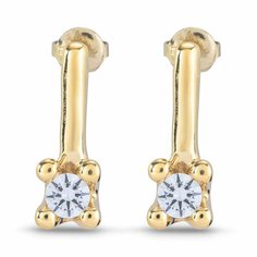 Серьги UNOde50, циркон, золотистый
