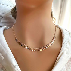 Колье XUPING JEWELRY, длина 44 см, золотой
