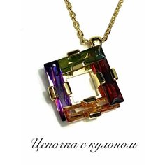 Колье Florento, хрусталь, кристаллы Swarovski, длина 54 см, золотой