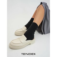 Носки TENDEN, комплект, 2 пары, размер one size, черный/молочный