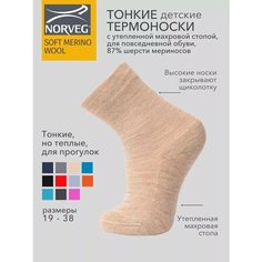 Термоноски NORVEG Soft Merino Wool, размер 27-30, , бежевый