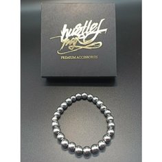 Браслет HUSTLEHARD, гематит, размер 20 см, серебристый