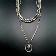 Колье, длина 60 см, белый, серый, серебряный Reniva