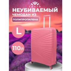 Чемодан TEVIN, 110 л, размер L, розовый/Paradise Pink