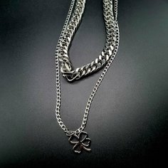 Колье, длина 60 см, белый, серый, серебряный Reniva