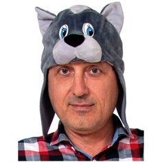 Карнавальная маска - шапка "Кот серый", для взрослых. Карнавалофф