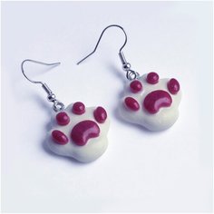 Серьги с подвесками epoxy friend, белый, розовый
