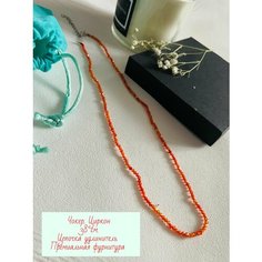 Бусы, длина 38 см, горчичный Нет бренда
