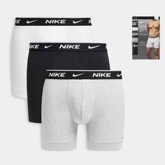 Трусы NIKE, комплект из 3 шт., размер S, Белый / Чёрный