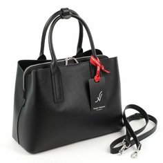 Сумка тоут Sergio Valentini, фактура гладкая, черный