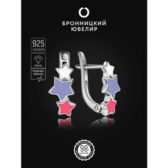 Серьги Бронницкий Ювелир, серебро, 925 проба, родирование, эмаль