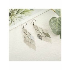 Серьги, эмаль, серебряный Без бренда