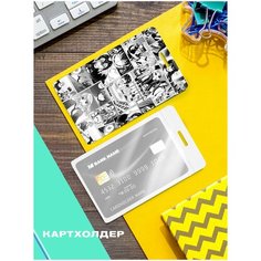 Визитница Crazy Getup, фактура гладкая, черный, белый