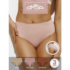 Трусы Omsa, размер 50 (XL), коричневый, бежевый, розовый