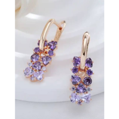 Комплект бижутерии XINQUAN jewelry: серьги, циркон, золотистый