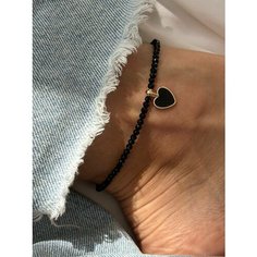 Браслет MOON SOUL, агат, 1 шт., размер 18 см, черный